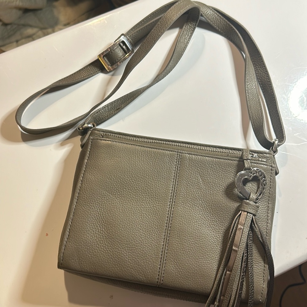 brighton purse. it’s grey and has many pockets and a built in willer area!